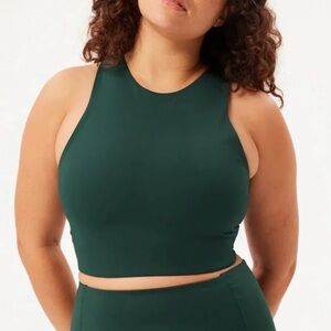 Girlfriend Collective Hunter Green Dylan Tank Top Sports Bra Style 1017 Sz L